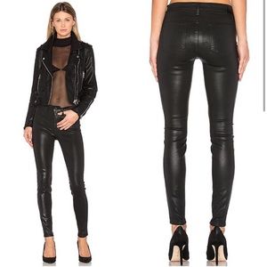 Anthro Level 99 mid rise Coated Skinny Jeans
